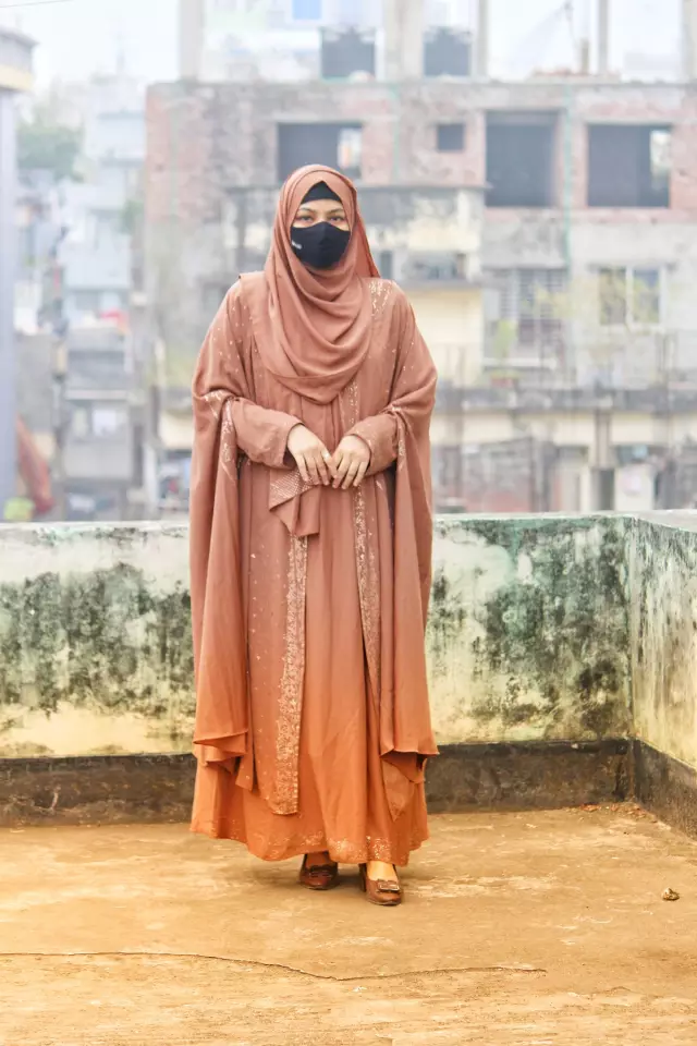 On behalf of my younger sister. She wears burkha, Hijab and Nikab outside home